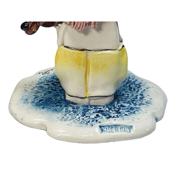 Vintage Signed ZamPiva Art Pottery Spagetti Musician Clown Italy 3.75 - Picture 5 of 7